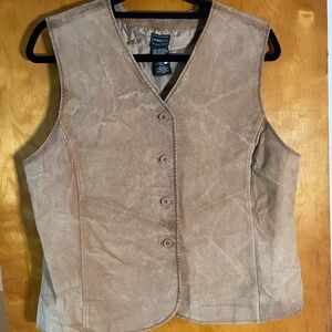TAN LEATHER VEST SIZE LARGE